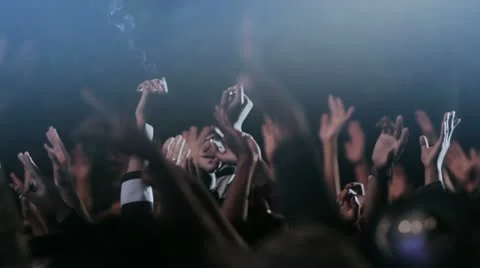Crowd at a live music concert Stock Footage