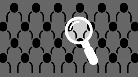 Crowd with Magnifier Stock Footage 335667428