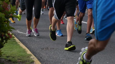 Crowd of marathon runners 1 Stock Footage 41236436