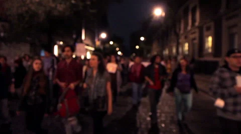 Crowd in a march protest for the 43 students disappeared in Ayotzinapa Guerrero. Stock Footage 44149290