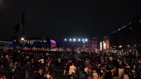 Crowd in a march protest for the 43 students disappeared in Ayotzinapa Guerrero. Stock Footage 44153779