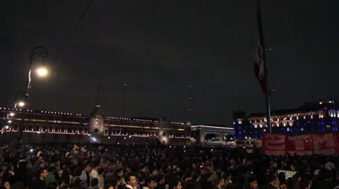 Crowd in a march protest for the 43 students disappeared in Ayotzinapa Guerrero. Stock Footage 44157059