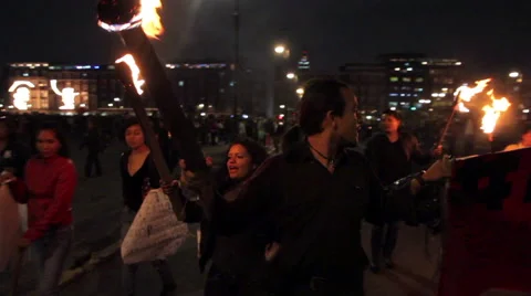Crowd in a march protest for the 43 students disappeared in Ayotzinapa Guerrero. Stock Footage 44166855