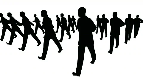 Crowd marches Stock Footage 400637