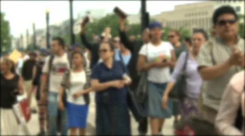 Crowd Marching, Washington DC Stock Footage 39707454
