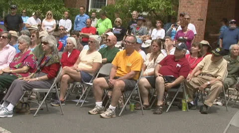 Crowd at a Memorial Day observance Stock Footage 24205636