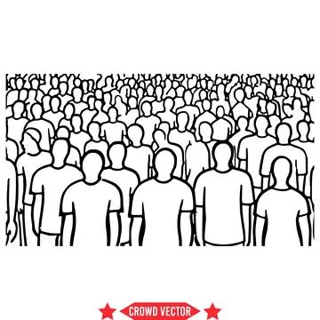 Crowd Momentum Vector Silhouette Set Illustrating Dynamic Movement Stock Illustration