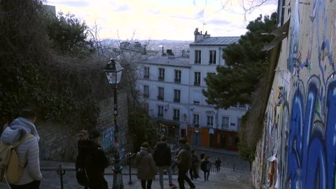 Crowd on Montmartre 6 Stock Footage 168749124