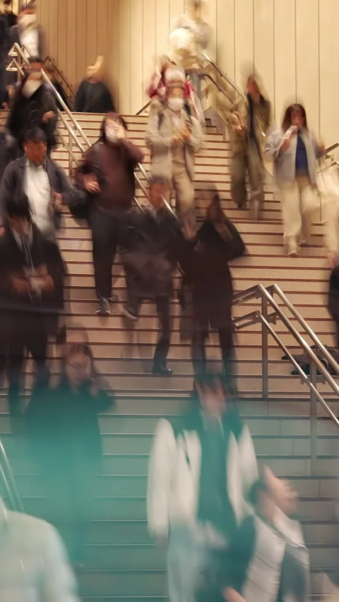 Crowd in motion blur at subway. Stock Footage 329439906