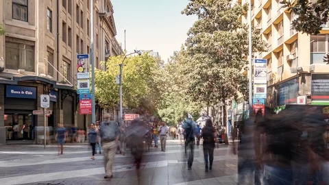 The crowd motion during the daytime downtown Stock Footage 113932135