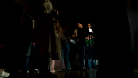 Crowd movement at Musée d'Orsay, time-lapse showing energetic visitors Stock Footage 305473945