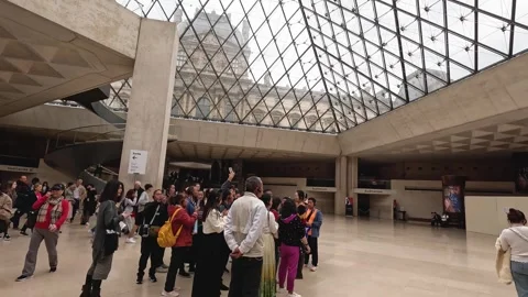 Crowd at Museum Entrance Stock Footage 300337640