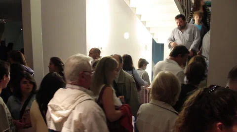 Crowd on museum Stock Footage 40049597