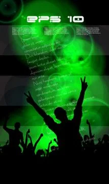 Crowd at the music concert. Vector Stock Illustration