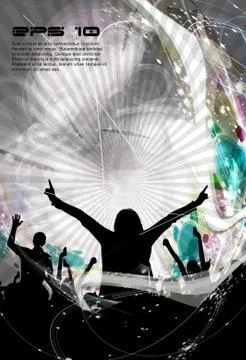 Crowd at the music concert. Vector Stock Illustration
