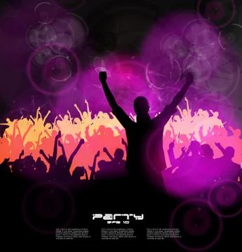 Crowd at the music concert. Vector Stock Illustration