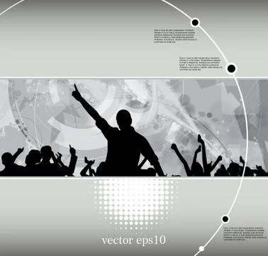 Crowd at the music concert. Vector Illustration
