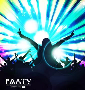 Crowd at the music concert. Vector Stock Illustration