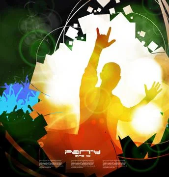 Crowd at the music concert. Vector Stock Illustration