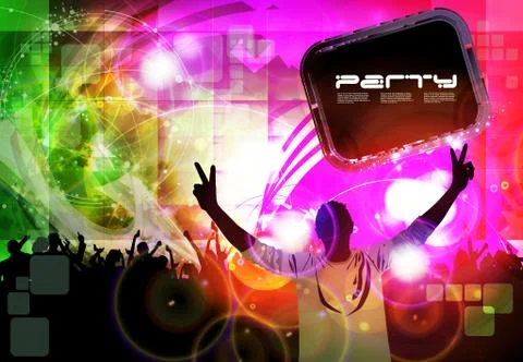 Crowd at the music concert. Vector Stock Illustration