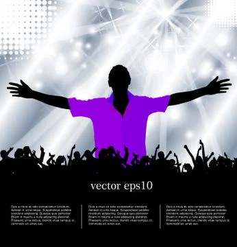 Crowd at the music concert. Vector Stock Illustration