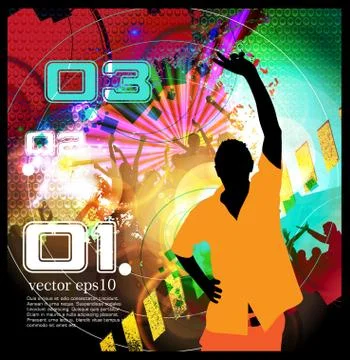 Crowd at the music concert. Vector Stock Illustration
