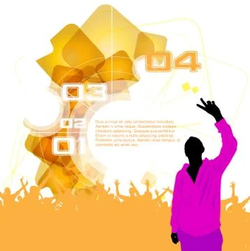 Crowd at the music concert. Vector Stock-Illustration