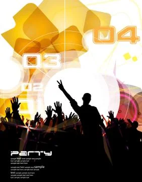 Crowd at the music concert. Vector Stock Illustration