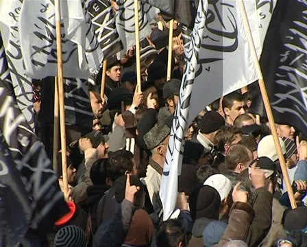 Crowd of Muslims Stock Footage 31535772