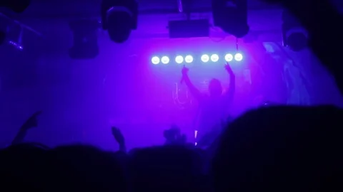 Crowd in night club Stock Footage 79229978
