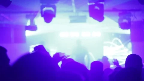 Crowd in night club Stock Footage 79230033