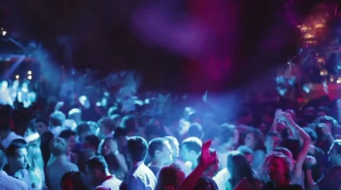 Crowd at a nightclub Stock Footage 8523627