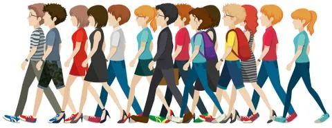 A crowd with no faces Stock Illustration