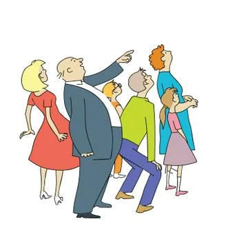 The crowd of onlookers watching Stock Illustration