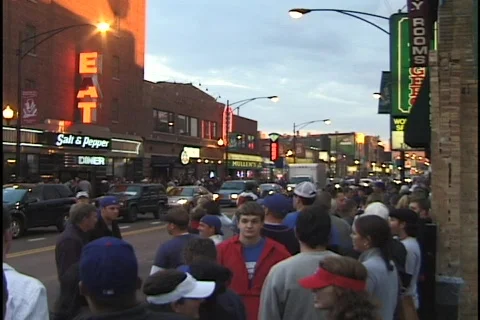 Crowd Outside of Bar 1 Stock Footage 297333