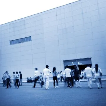 The crowd outside the hall Stock Photos