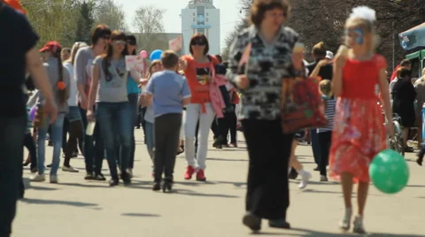 Crowd In The Park. Russia Stock Footage 50239091