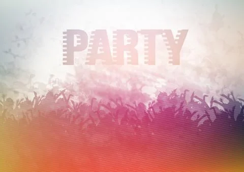 Crowd of Party People Background - Vector Illustration Stock Illustration