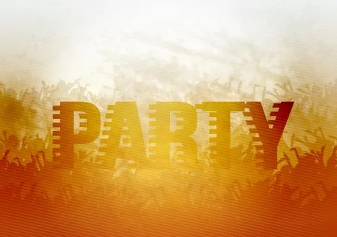 Crowd of Party People Background - Vector Illustration Stock Illustration