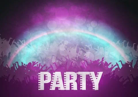 Crowd of Party People Background - Vector Illustration Stock Illustration