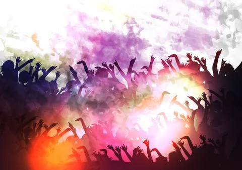 Crowd of Party People Background - Vector Illustration Stock Illustration