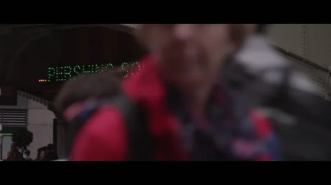 Crowd passing by cafe Stock Footage 56980234