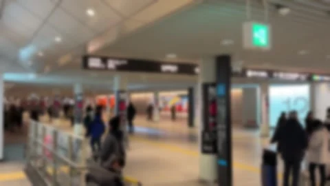 Crowd passing through underground walkway in Chuo Ward, Sapporo, Japan Vídeo Stock 330249557
