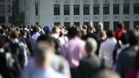 Crowd of pedestrian commuters on a bridge 04 스톡 동영상 11430341