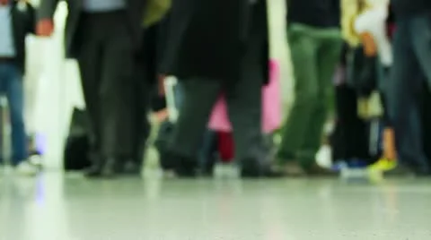 Crowd of people in the airport Stock Footage 22200526