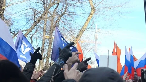 Crowd of people, came to the march of memory Stock Footage 78192606
