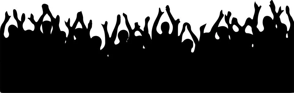 Crowd people cheering vector isolated on white background Stock Illustration