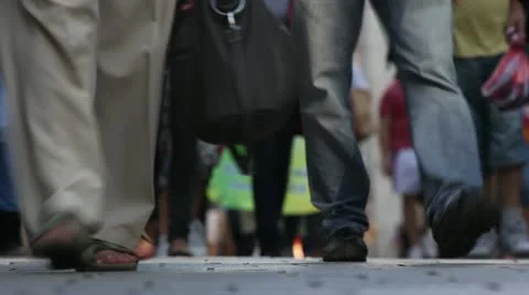 Crowd of people in a city Stock Footage 11880724