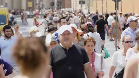 Crowd of people in the city Stock Footage 81429576