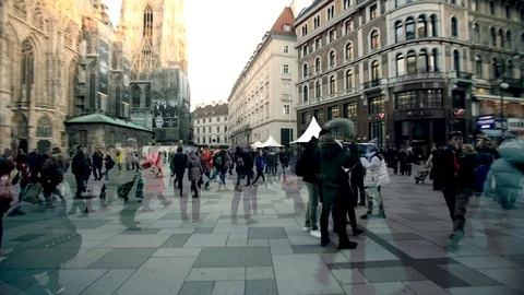 Crowd of people in the city Stock Footage 100426157